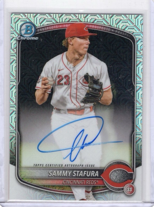 Sammy Stafura #BMA-SS 2025 Bowman Chrome Prospect Mojo Refractor Auto