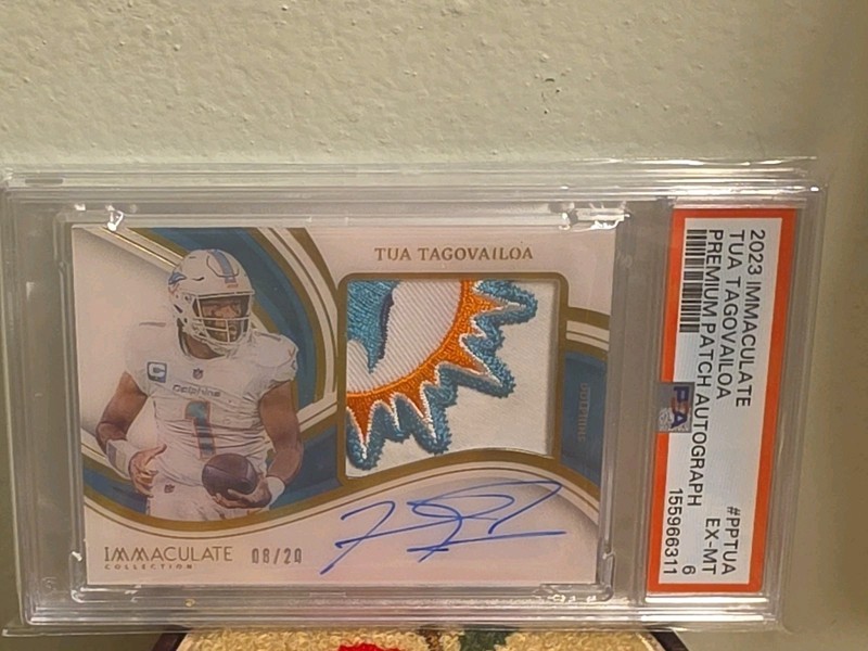 Tua Tagovailoa -2023 Immaculate Dolphin Patch Auto 08/20 Amazing Patch