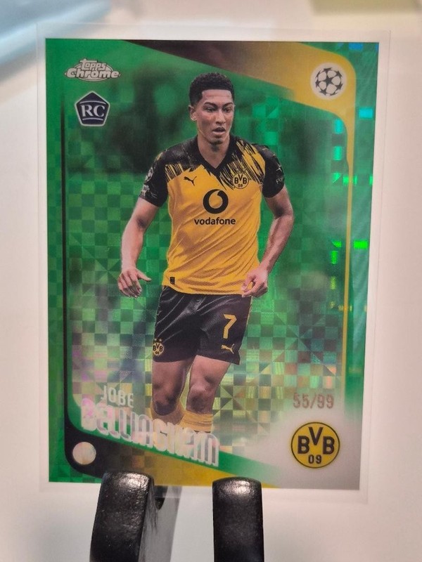 2025-26 Topps Chrome UEFA CC Jobe Bellingham RC Green X-Fractor /99