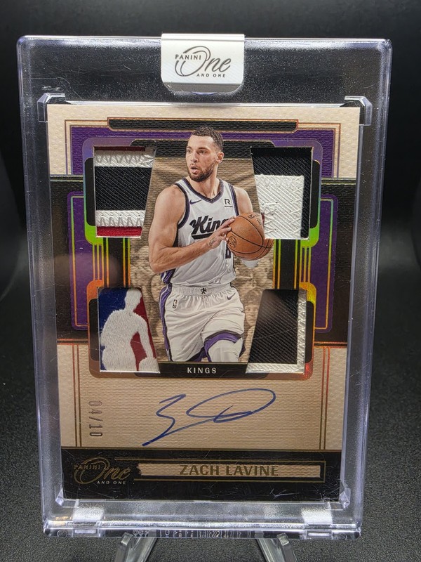 2024-25 One and One Zach LaVine Logoman Quad Patch On-Card Auto Gold #/10 #7