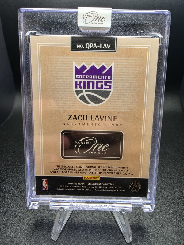 2024-25 One and One Zach LaVine Logoman Quad Patch On-Card Auto Gold #/10 #7 view 2