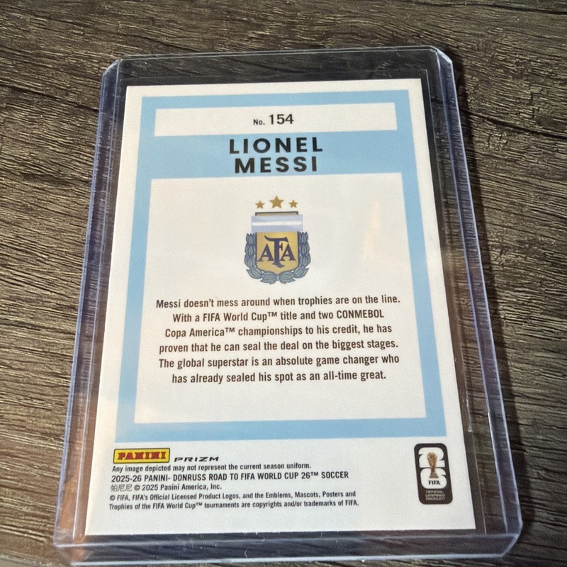 2025-26 Panini Donruss FIFA World Cup Lionel Messi #154 Optic Holo Silver view 2