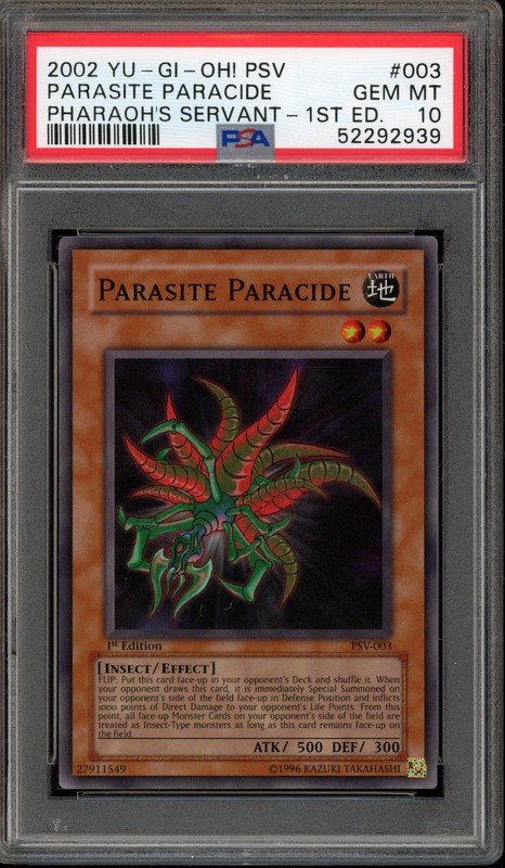Yu-Gi-Oh! Parasite Paracide Pharaoh's Servant 1st Ed Super Rare PSV-003 PSA 10