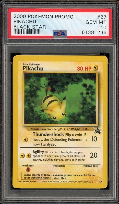 Pokemon Pikachu Black Star Promo #27 PSA 10 Gem Mint