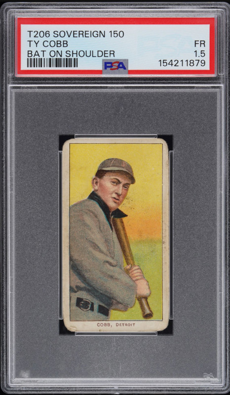 1909 T206 Sovereign 150/25 Ty Cobb Bat On Shoulder PSA 1.5