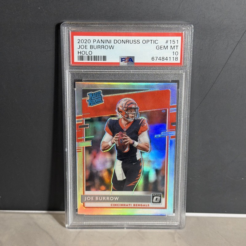 JOE BURROW 2020 Panini Donruss Rated Rookie RC OPTIC HOLO PRIZM #151 PSA 10