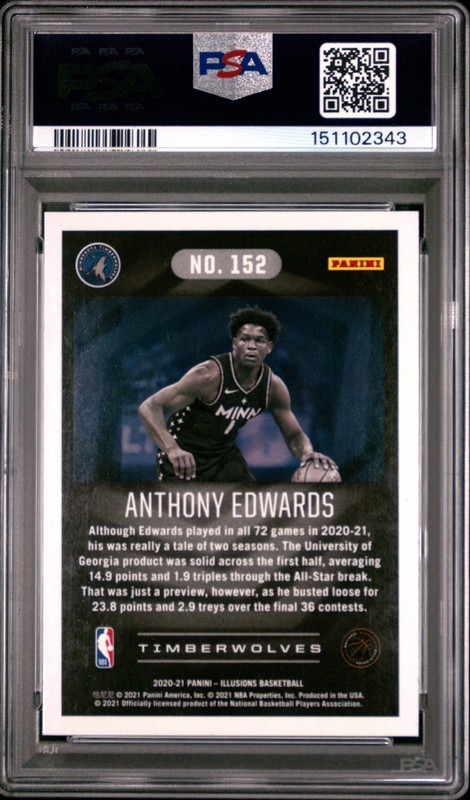 2020 Panini Illusions #152 Anthony Edwards PSA 9 view 2