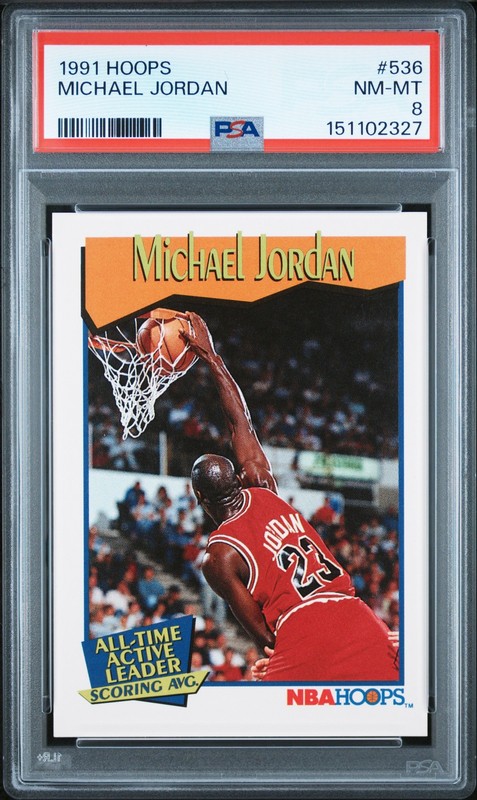 1991 Hoops #536 Michael Jordan PSA 8