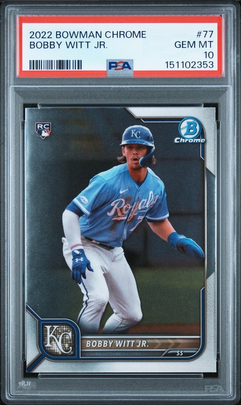 2022 Bowman Chrome #77 Bobby Witt Jr. PSA 10