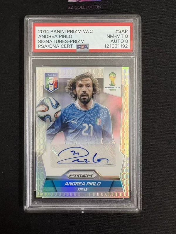 2014 Panini Prizm FIFA World Cup Andrea Pirlo /25 Signatures Prizm PSA 8 Auto 8