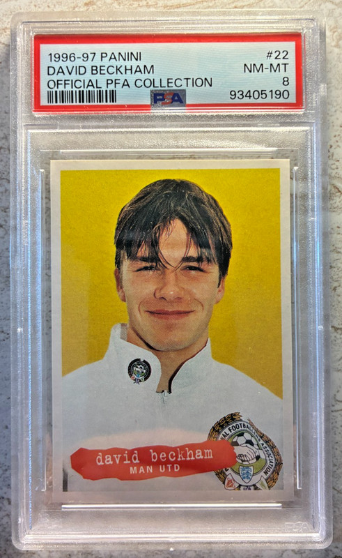 1996-97 Panini Official PFA Collection DAVID BECKHAM RC #22 PSA 8 NM-MT