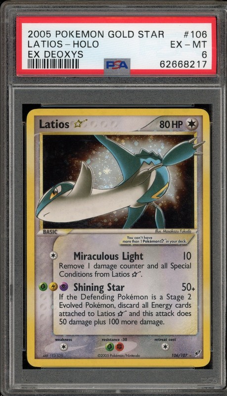 Pokemon Latios Gold Star EX Deoxys Holo Ultra Rare #106 PSA 6