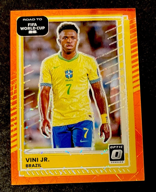2025-26 Donruss FIFA WORLD CUP ORANGE VELOCITY PRIZM /199 Vini Jr. Brazil #179💥