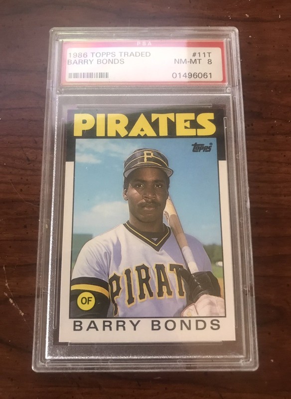 Topps 1986 Traded Barry Bonds #11T Rookie Pittsburgh Pirates PSA NM-MT 8