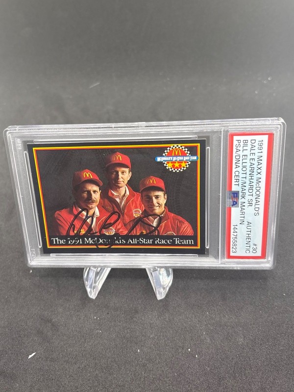 Dale Earnhardt Sr. Signed 1991 Maxx McDonald’s Card #30 PSA Auto Authentic