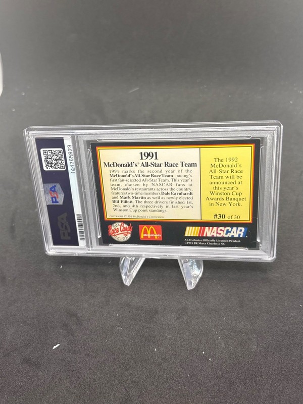 Dale Earnhardt Sr. Signed 1991 Maxx McDonald’s Card #30 PSA Auto Authentic view 2