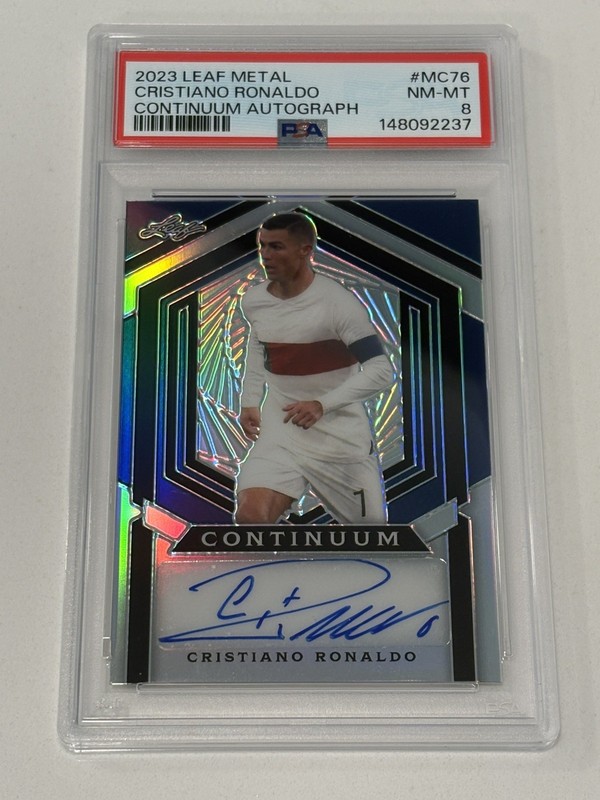 2023 Leaf Metal Cristiano Ronaldo Continuum Auto /24 PSA 8 Portugal