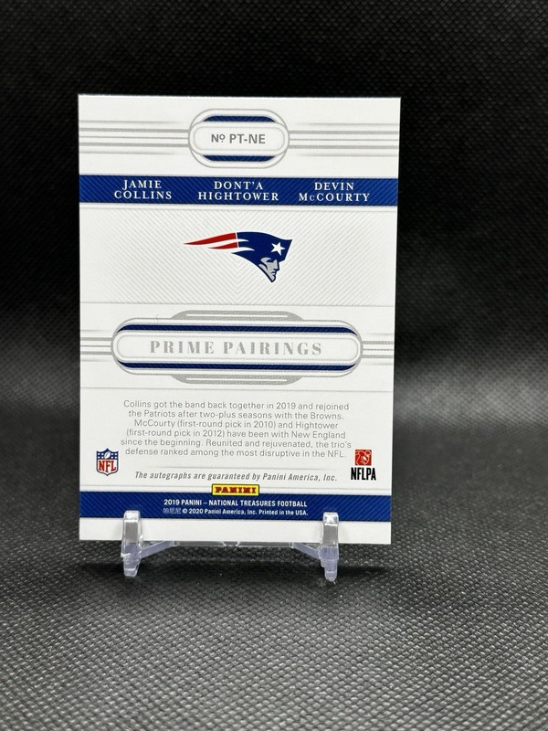 2019 National Treasures Patriots Prime Trios Auto McCourty Hightower Collins /25 view 2