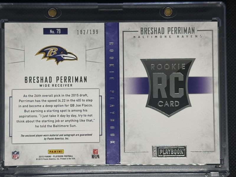 🔥2015 Panini Playbook Breshad Perriman Rookie Auto Patch Booklet /199 RC Ravens view 2