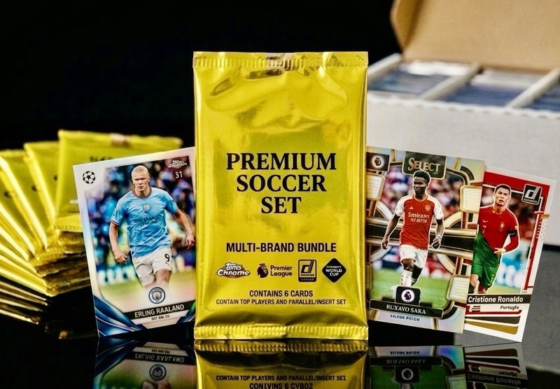 Premium Mystery Soccer Pack 6pc - Topps/Panini/Donruss - Haaland Palmer Mbappe