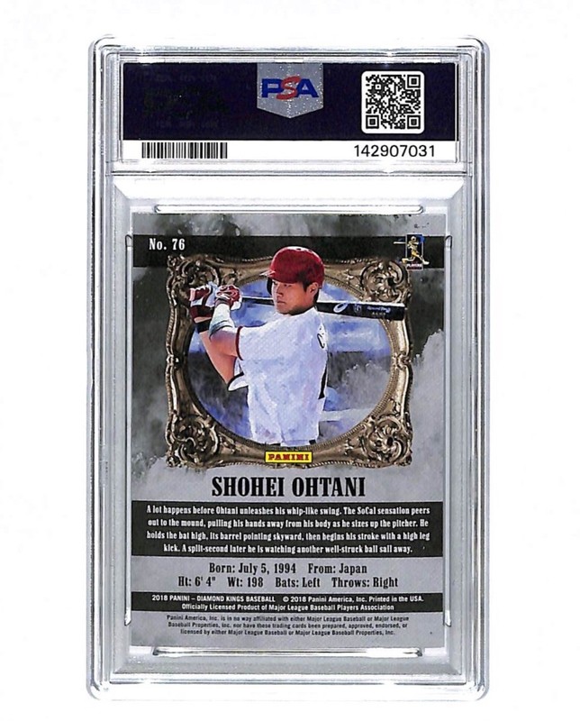 2018 Panini Diamond Kings #76 Shohei Ohtani Black And White Rookie Card PSA 10  view 2
