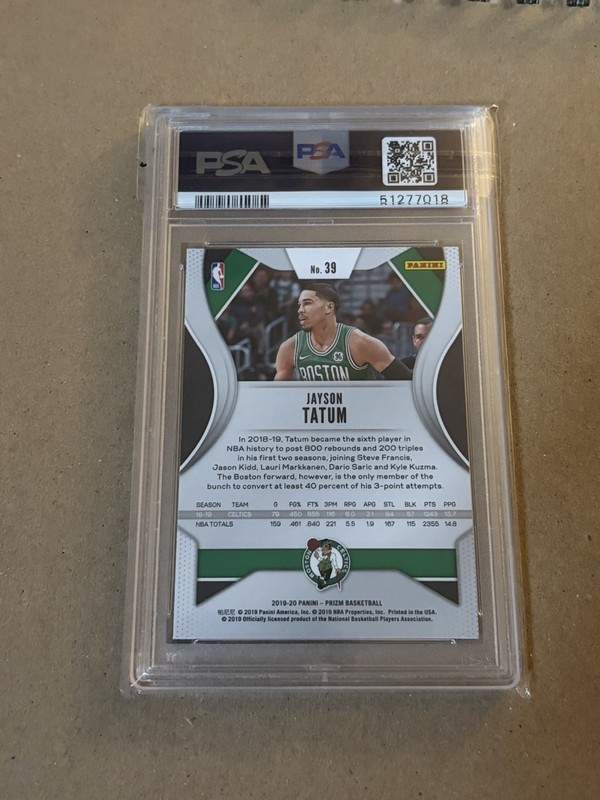 2019-20 Prizm Jayson Tatum #39 PSA 10 Gem Mint view 2