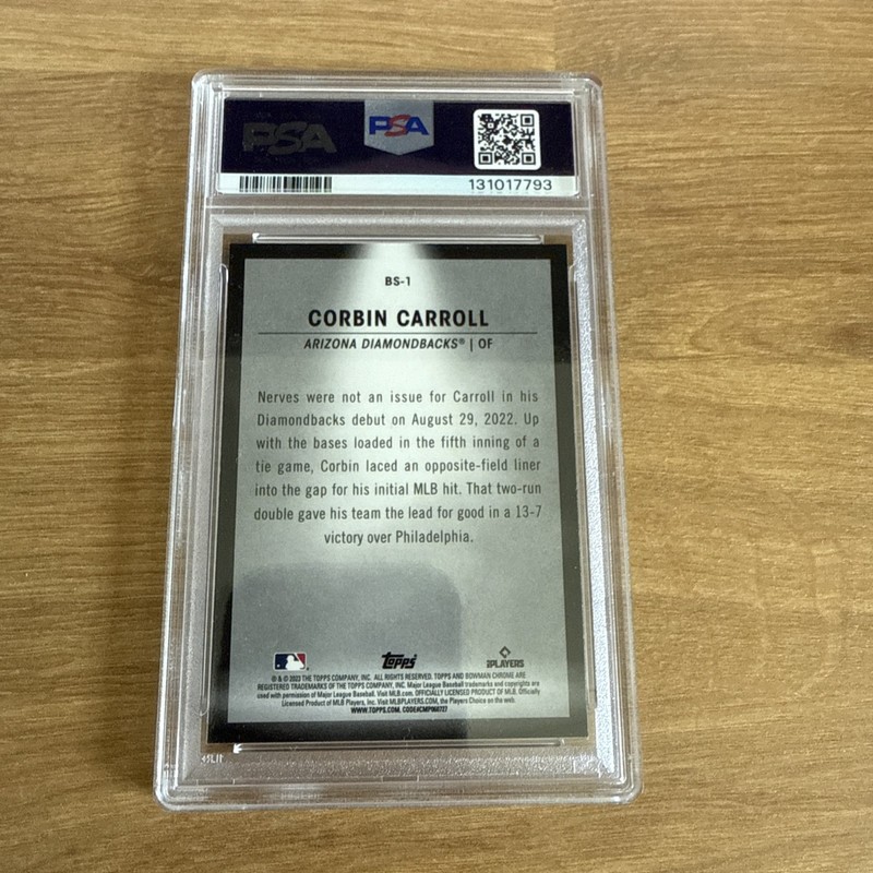 2023 Bowman Spotlights SP Corbin Carroll (RC) PSA 10 view 2
