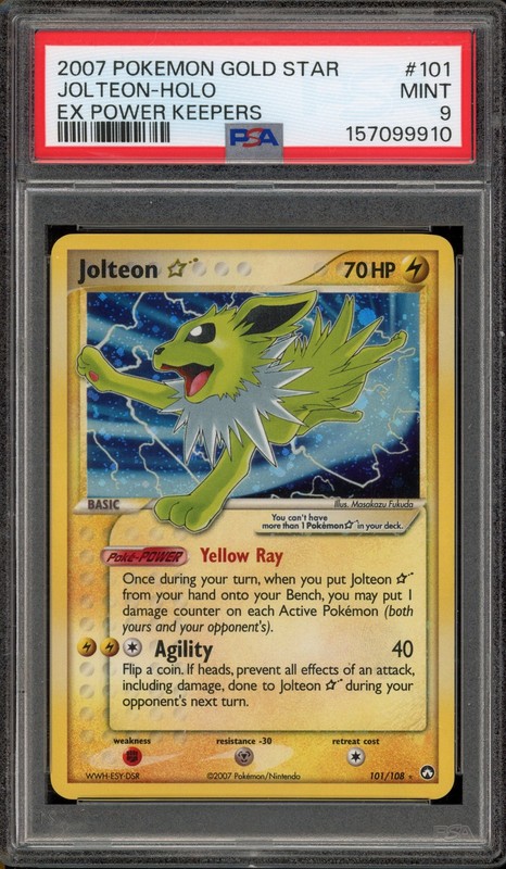 Pokemon Jolteon Gold Star EX Power Keepers Holo Ultra Rare #101 PSA 9 Mint