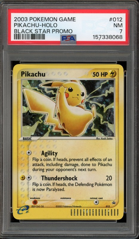Pokemon Pikachu Black Star Holo Promo #012 PSA 7