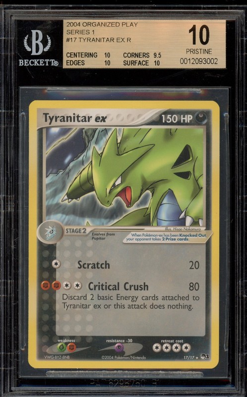 Pokemon Tyranitar ex POP Series 1 Rare #17 BGS 10 Pristine