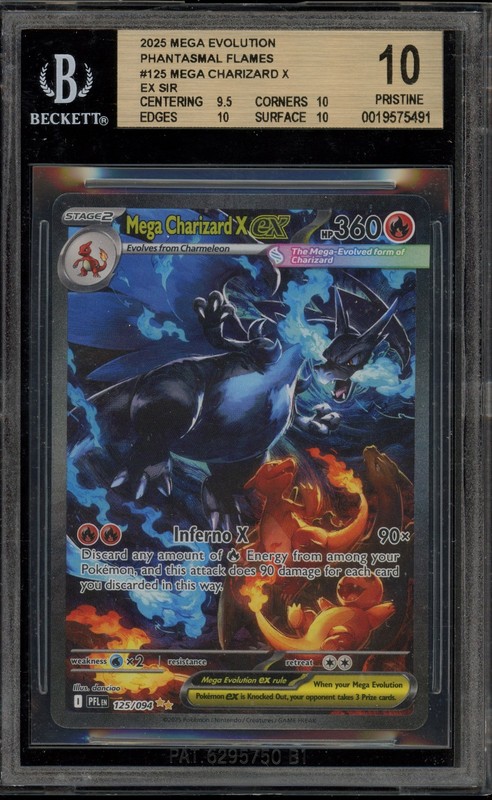 Pokemon Mega Charizard X ex Phantasmal Flames SIR #125 BGS 10 Pristine