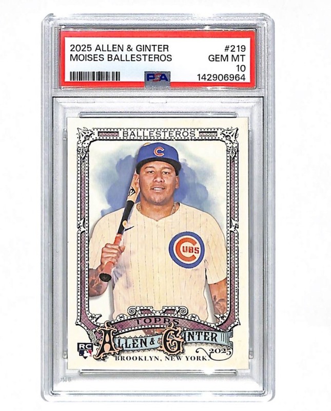 2025 Topps Allen & Ginter #219 Moises Ballesteros Rookie RC Card PSA 10 Cubs 