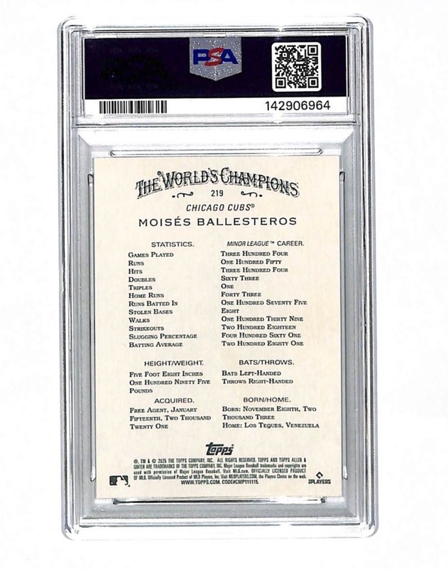 2025 Topps Allen & Ginter #219 Moises Ballesteros Rookie RC Card PSA 10 Cubs  view 2