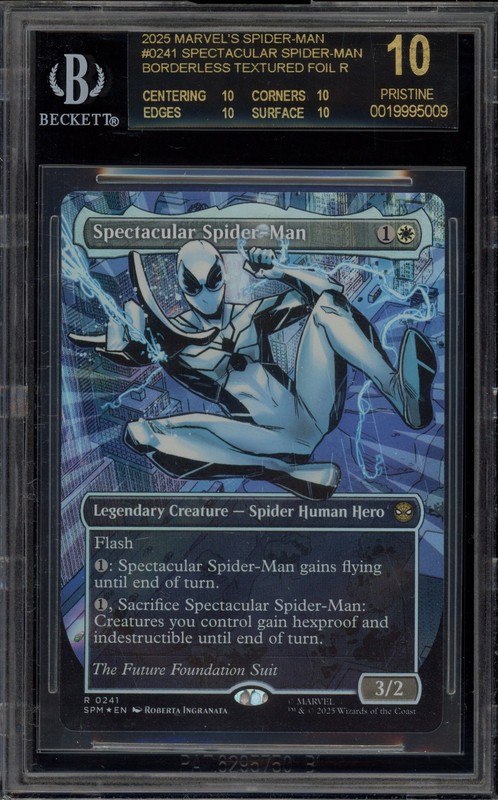 Magic MTG Spectacular Spider-Man Borderless Textured Foil 241 BGS 10 BLACK LABEL
