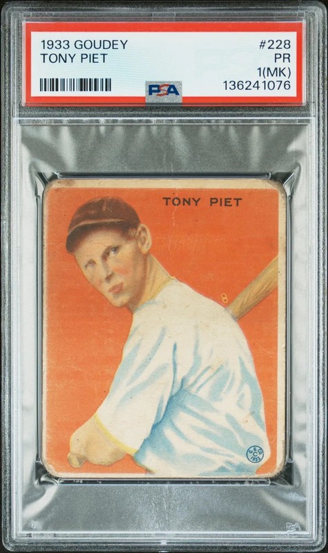 1933 GOUDEY - TONY PIET #228 - PSA 1