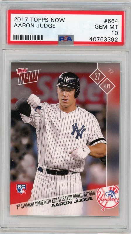2017 TOPPS NOW #664 AARON JUDGE PSA 10 GEM MINT ROOKIE CARD RC YANKEES