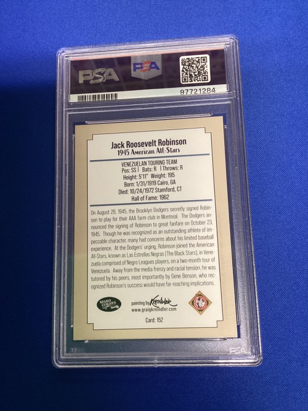 JACKIE ROBINSON 2020 DREAMS FULFILLED #152 NEGRO LEAGUE LEGENDS PSA 7 Near Mint view 2