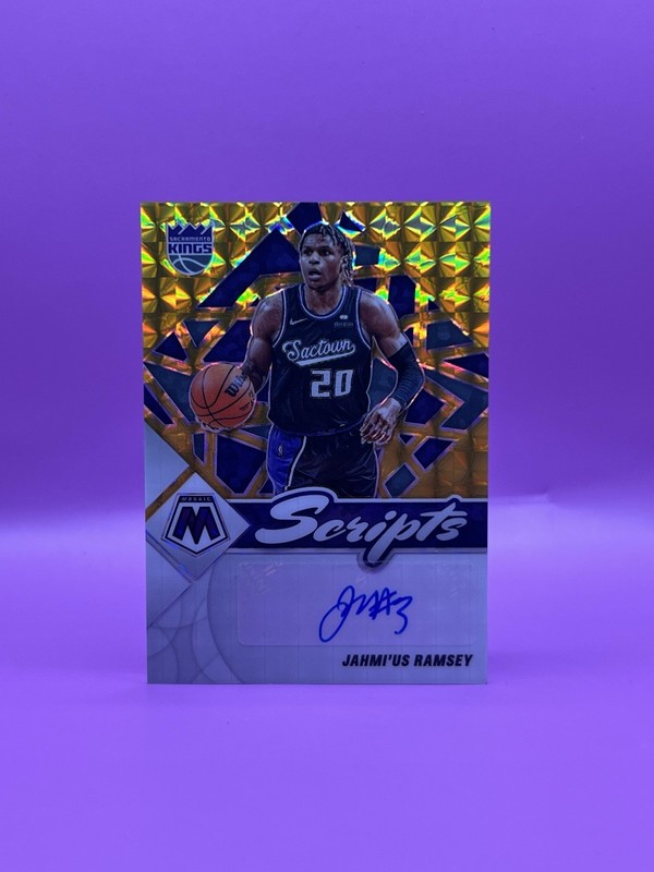 2021-22 NBA Panini Mosaic Prizm #SC-JRM Jahmi'us Ramsey Scripts Gold Auto Kings