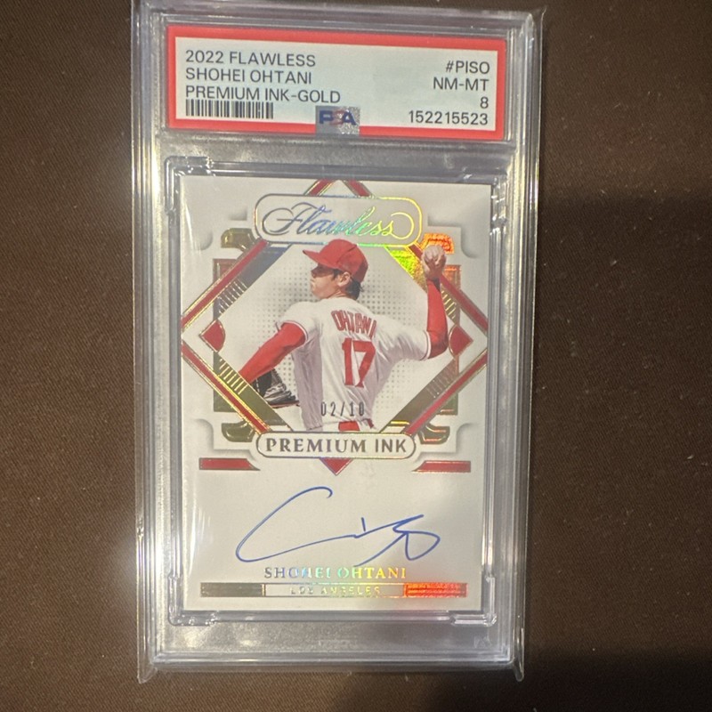 2022 Panini Flawless Shohei Ohtani Premium Ink Gold Auto PSA 8 #/10