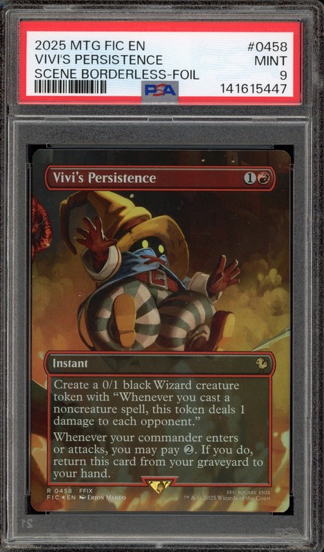 Magic MTG Vivi's Persistence FIC Scene Borderless Foil #0458 PSA 9 Mint