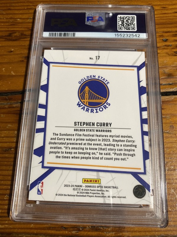 2023-24 PANINI DONRUSS OPTIC STEPHEN CURRY MY HOUSE #17 PSA 10 Warriors view 2