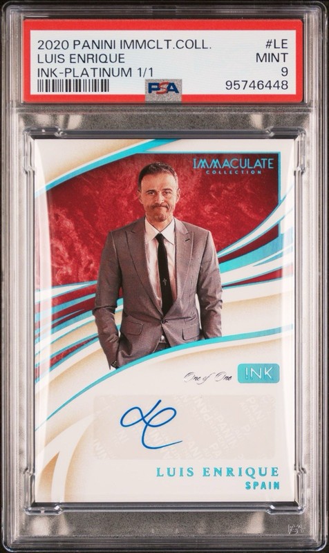 2020 Panini Immaculate Ink Coach Luis Enrique Auto 1/1 PSA 9 - One of One Card
