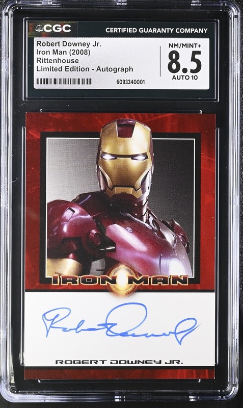 Marvel Rittenhouse Iron Man (2008) Robert Downey Jr autograph auto card CGC 8.5