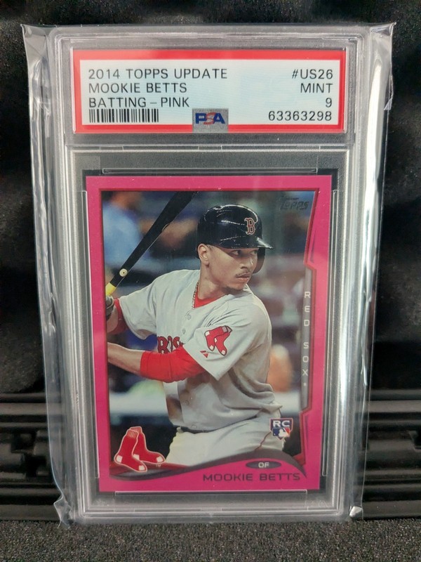 2014 Topps Update US26 Mookie Betts Pink Refractor #/50 PSA 9
