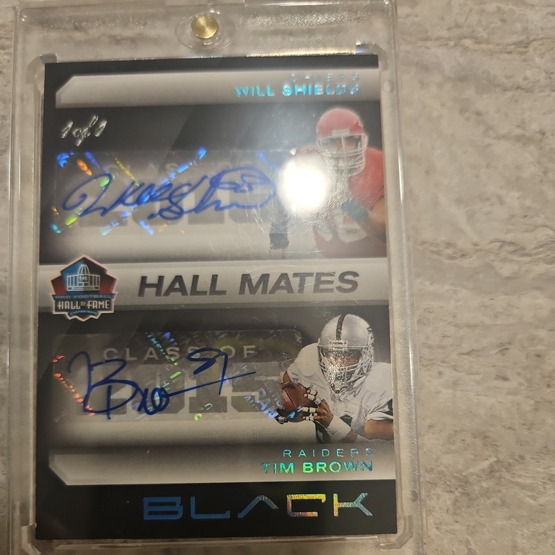 🔥1/1🔥 2025 Panini Black Hall Mates Dual Auto Will Shields / Tim Brown 🔥1/1🔥