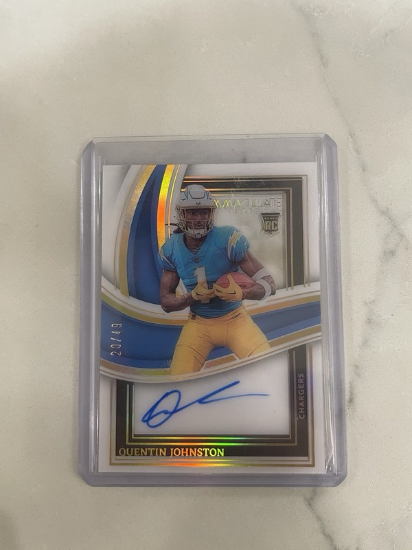 2023 Panini Immaculate Collection Quentin Johnston Shadowbox Rookie Auto /49 RC