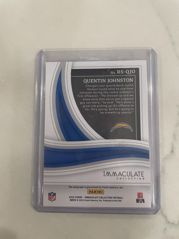 2023 Panini Immaculate Collection Quentin Johnston Shadowbox Rookie Auto /49 RC view 2
