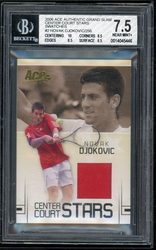 Ace Authentic Center Court Stars Novak Djokovic ROOKIE PATCH Tennis BGS 7.5 *446