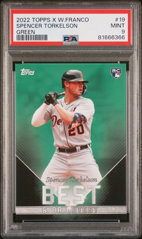 2022 Topps x Wander Franco #19 Spencer Torkelson Green PSA 9 #/99