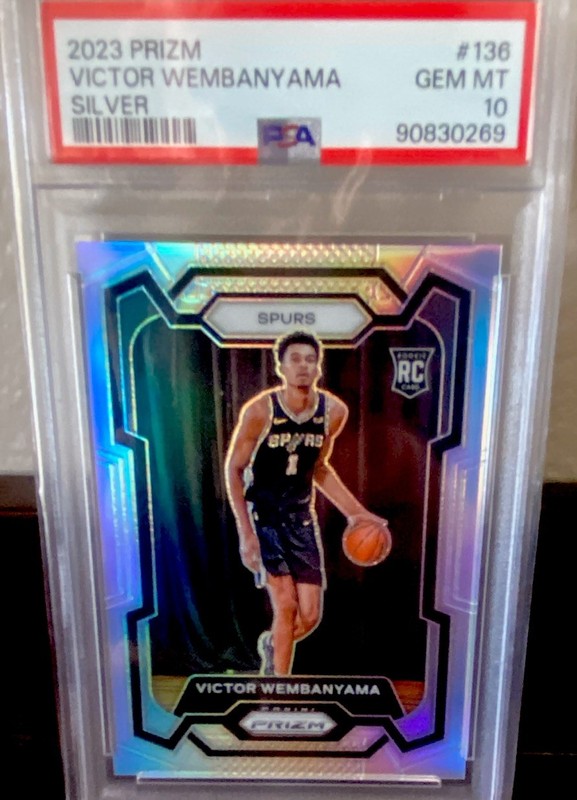 Panini Prizm Victor Wembanyama RC Silver Prizm #136 Spurs PSA 10